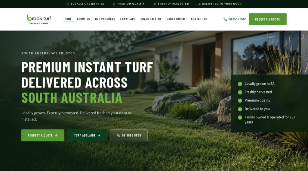 Brook Turf website