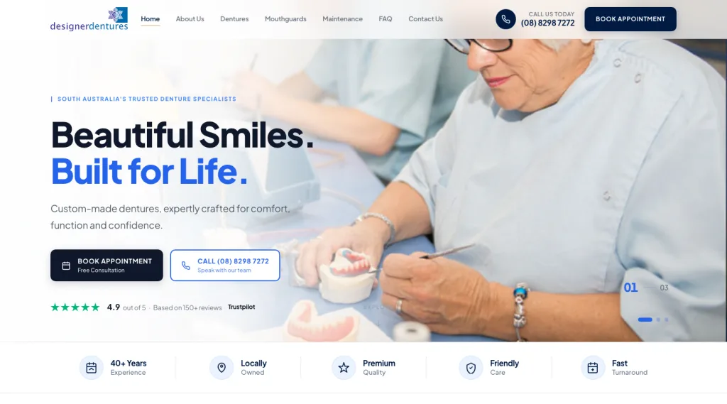 Designer Dentures website